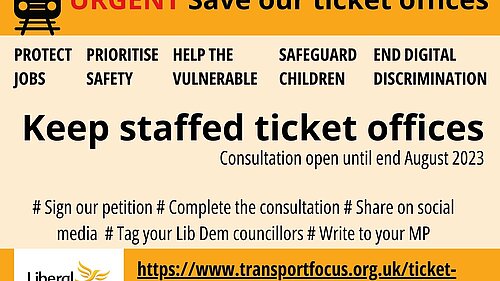 Train ticket style campaign poster