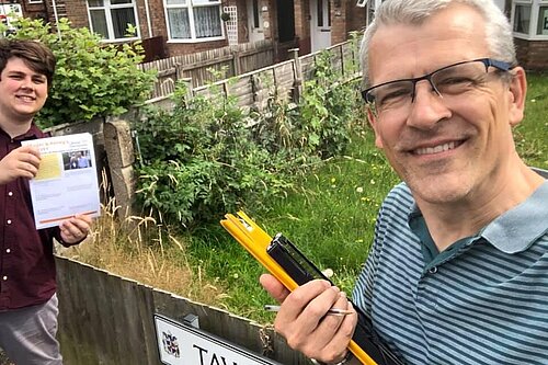 Roger Harmer out campaigning