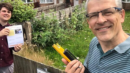 Roger Harmer out campaigning